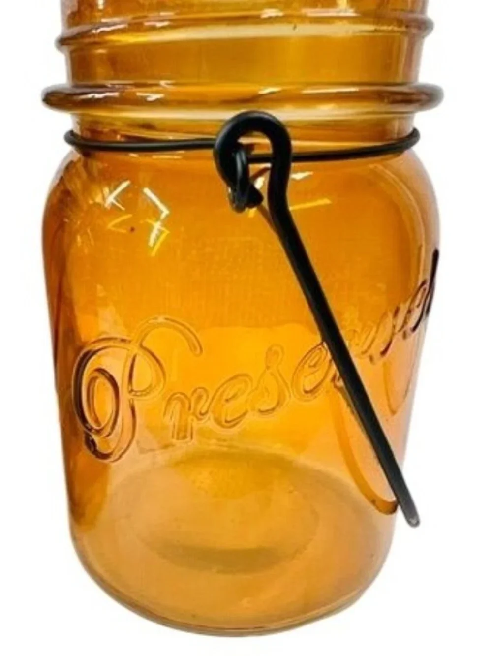 Set of 2 Amber Glass 